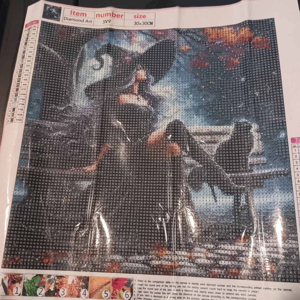 Sexy Witch and Cat Diamond Art Paint Kit 30x30